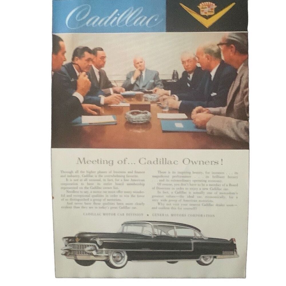Vintage 1955 Cadillac Meeting of Cadillac Owners Ad Advertisement